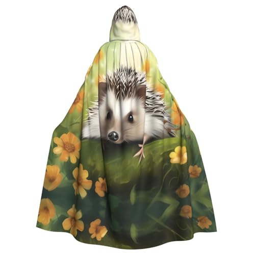 WHJDPP Nature Lovely Igel Lovers Pattern Hooded Cloak for Halloween, Role-Playing Costumes, and More von WHJDPP