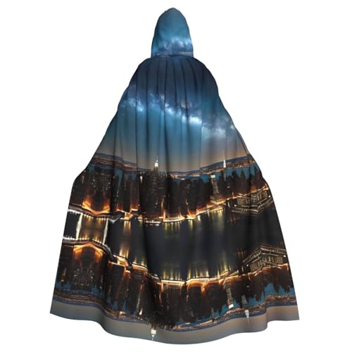 WHJDPP New York Night Sky Pattern Hooded Cloak for Halloween, Role-Playing Costumes, and More von WHJDPP