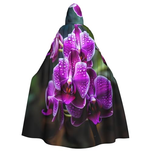 WHJDPP Umhang mit Orchideen-Blumenmuster für Halloween, Rollenspiel-Kostüme und mehr von WHJDPP