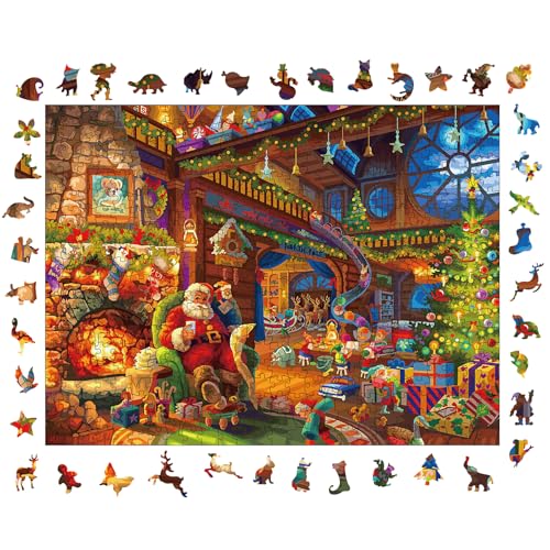 Holzpuzzle Erwachsene, Weihnachten Holzpuzzles 500 Teile, Einzigartiges Tierform Holz Puzzle, Kreatives Weihnachten Geschenke für Teenager und Erwachsene Diamant-Malset von WHJSG