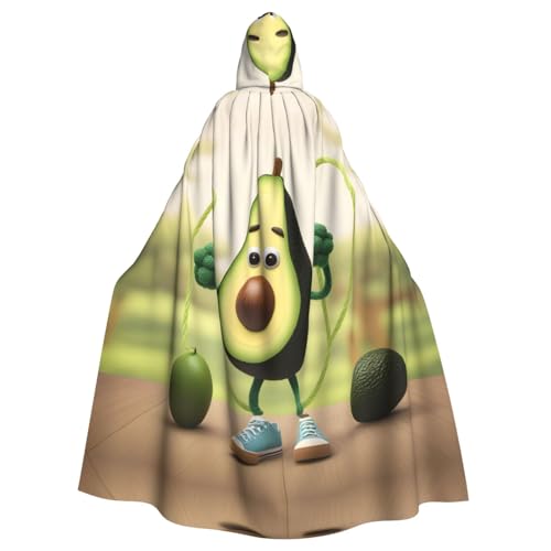 WHJSHOP Avocado Seilspringen Druck Erwachsene Kapuzenumhang Umhang Umhang für Halloween, Rollenspiele und Kostümpartys von WHJSHOP