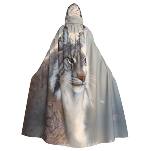 WHJSHOP Canada Lynx Prints Kapuzenumhang für Erwachsene, für Halloween, Rollenspiele und Kostümpartys von WHJSHOP