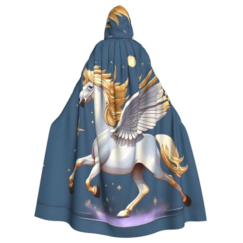 WHJSHOP Golden Pegasus Prints Kapuzenumhang für Erwachsene, für Halloween, Rollenspiele und Kostümpartys von WHJSHOP