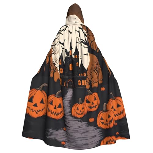 WHJSHOP Halloween Erwachsene Kapuzenumhang für Partys und Kostüme - Pflegeleicht Gothic Happy Halloween Gedruckt von WHJSHOP