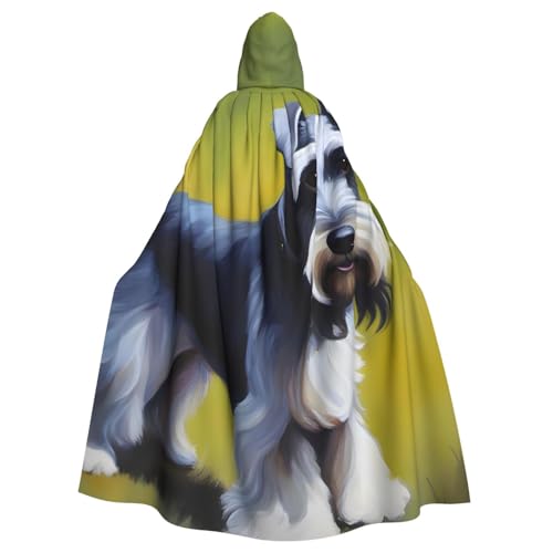 WHJSHOP Halloween Erwachsene Kapuzenumhang für Partys und Kostüme - Pflegeleicht Gut erzogen Schnauzer Gedruckt von WHJSHOP