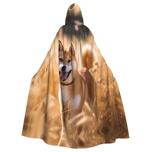 WHJSHOP Halloween Erwachsene Kapuzenumhang für Partys und Kostüme - Pflegeleicht Shiba Inu Gedruckt von WHJSHOP