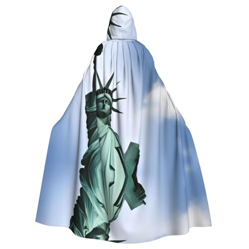 WHJSHOP Halloween Erwachsene Kapuzenumhang für Partys und Kostüme – Pflegeleichte Freiheitsstatue in NYC Prints von WHJSHOP