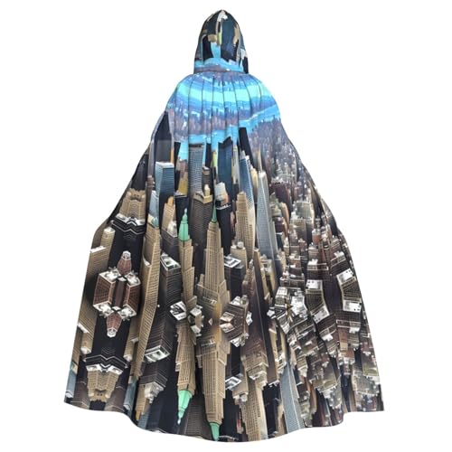 WHJSHOP Halloween Erwachsene Kapuzenumhang für Partys und Kostüme – Pflegeleichte New York City Landschaft gedruckt WHJSHOP Halloween Erwachsene Kapuzenumhang für Partys und Kostüme – Pflegeleichte New York City Landschaft gedruckt von WHJSHOP