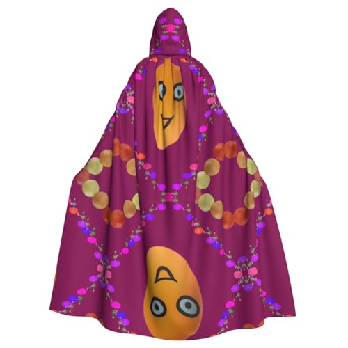 WHJSHOP Halloween Erwachsene Kapuzenumhang für Partys und Kostüme - Pflegeleichte Smiley-Mango-Drucke von WHJSHOP