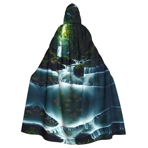 WHJSHOP Halloween Erwachsene Kapuzenumhang für Partys und Kostüme – Pflegeleichter Fluss im Wald Drucke WHJSHOP Halloween Erwachsene Kapuzenumhang für Partys und Kostüme – Pflegeleichter Fluss im Wald Drucke von WHJSHOP