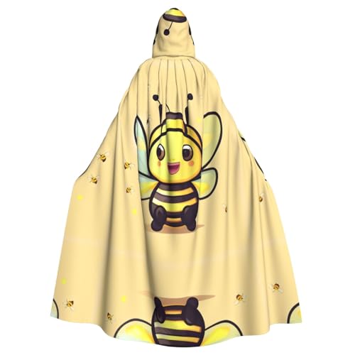 WHJSHOP Halloween Erwachsene Kapuzenumhang für Partys und Kostüme - Pflegeleichtes gelbes Bienenmuster von WHJSHOP