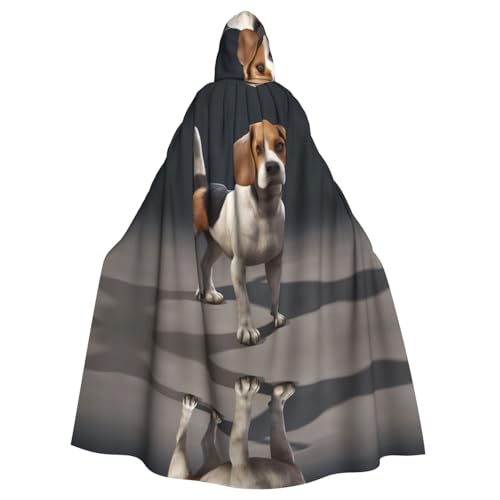 WHJSHOP Halloween Kapuzenumhang für Erwachsene für Partys und Kostüme – Pflegeleicht, ovely Haustier Hund Beagle Muster von WHJSHOP