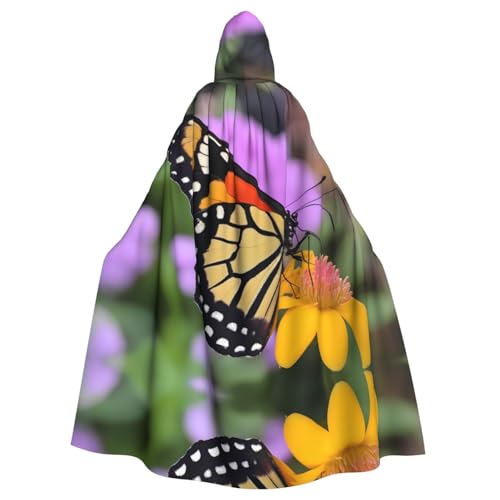 WHJSHOP Halloween Kapuzenumhang für Erwachsene für Partys und Kostüme – Pflegeleichter Blumen- und Schmetterlingsdruck WHJSHOP Halloween Kapuzenumhang für Erwachsene für Partys und Kostüme – Pflegeleichter Blumen- und Schmetterlingsdruck von WHJSHOP