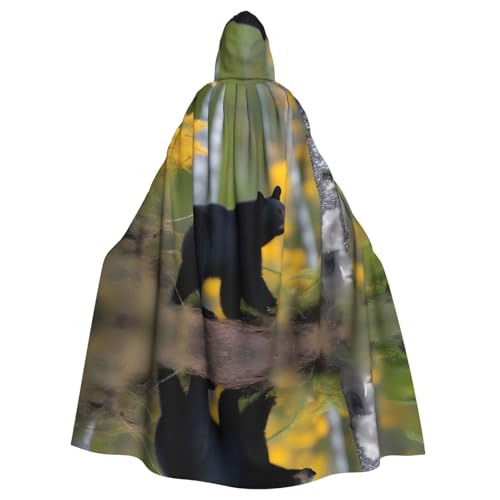 WHJSHOP Halloween Kapuzenumhang für Erwachsene für Partys und Kostüme – pflegeleicht und kleine schwarze Bären-Drucke WHJSHOP Halloween Kapuzenumhang für Erwachsene für Partys und Kostüme – pflegeleicht und kleine schwarze Bären-Drucke von WHJSHOP