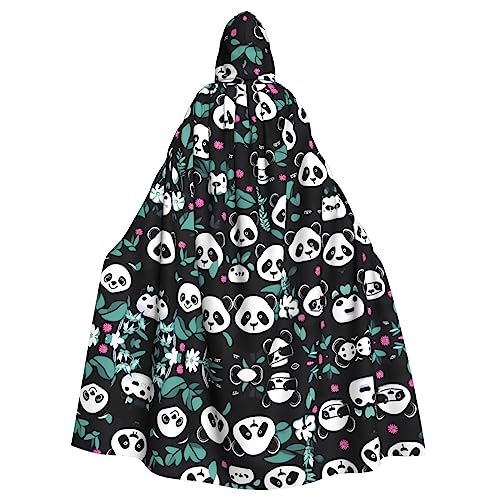 WHJSHOP Halloween Kapuzenumhang für Erwachsene für Partys und Kostüme – pflegeleichter Panda-Gesichtsdruck von WHJSHOP