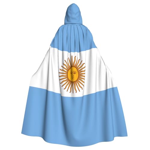 WHJSHOP Halloween-Umhang mit Kapuze für Erwachsene für Partys und Kostüme, pflegeleicht, argentinische Flagge, bedruckt von WHJSHOP