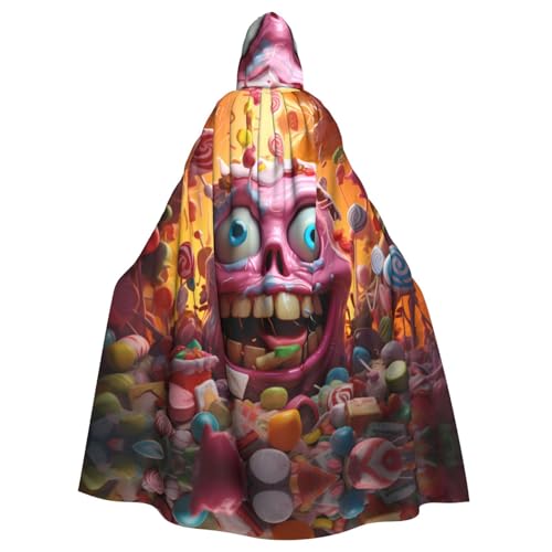 WHJSHOP Halloween-Umhang mit Kapuze für Erwachsene für Partys und Kostüme, pflegeleicht, bedruckt mit toten Süßigkeiten WHJSHOP Halloween-Umhang mit Kapuze für Erwachsene für Partys und Kostüme, pflegeleicht, bedruckt mit toten Süßigkeiten von WHJSHOP