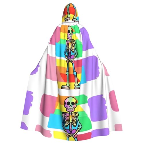 WHJSHOP Halloween-Umhang mit Kapuze für Erwachsene für Partys und Kostüme, pflegeleicht, bunte Totenkopf-Drucke WHJSHOP Halloween-Umhang mit Kapuze für Erwachsene für Partys und Kostüme, pflegeleicht, bunte Totenkopf-Drucke von WHJSHOP