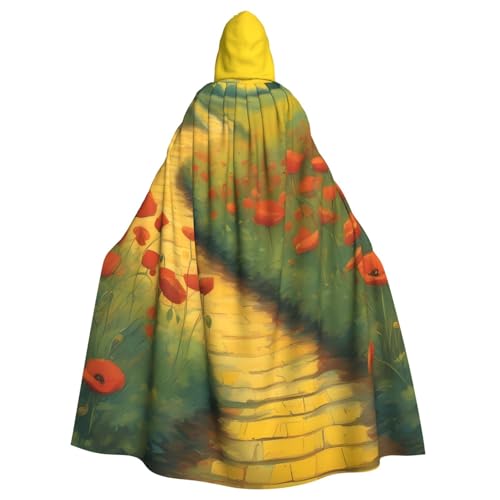 WHJSHOP Mohnblumenfeld, gelbes Ziegelstein-Straßenmuster, Erwachsenen-Umhang mit Kapuze, Umhang für Halloween, Rollenspiele und Kostümpartys WHJSHOP Mohnblumenfeld, gelbes Ziegelstein-Straßenmuster, Erwachsenen-Umhang mit Kapuze, Umhang für Halloween, Rollenspiele und Kostümpartys von WHJSHOP