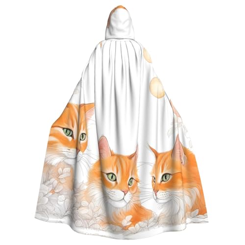 WHJSHOP Umhang mit Kapuze für Erwachsene, orangefarbenes Katzenmuster, für Halloween, Rollenspiele und Kostümpartys WHJSHOP Umhang mit Kapuze für Erwachsene, orangefarbenes Katzenmuster, für Halloween, Rollenspiele und Kostümpartys von WHJSHOP
