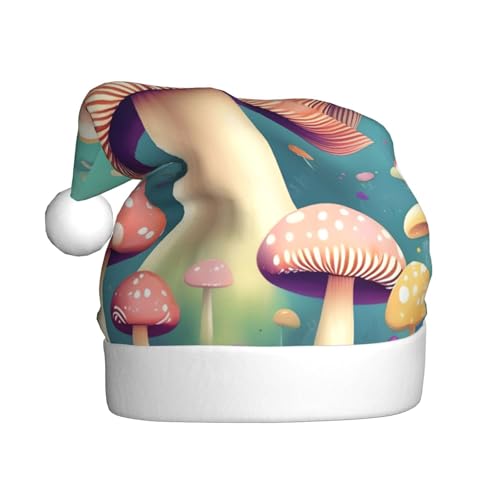 WHJSHOP Weihnachtsmütze für Erwachsene für Feiertage, Partys und Kostümveranstaltungen, hübsche kleine Pilze, bedruckt WHJSHOP Weihnachtsmütze für Erwachsene für Feiertage, Partys und Kostümveranstaltungen, hübsche kleine Pilze, bedruckt von WHJSHOP