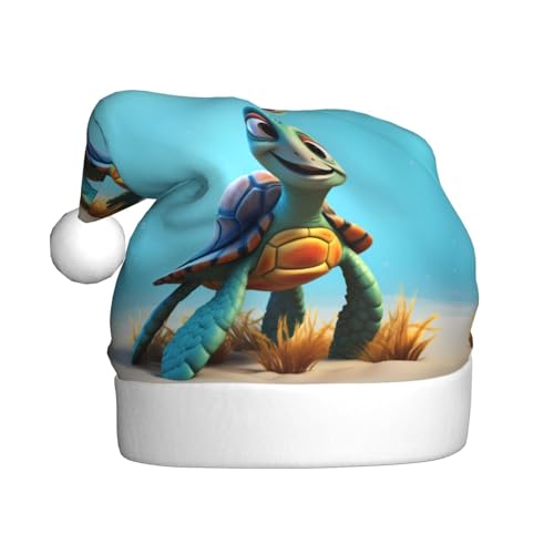WHJSHOP Weihnachtsmütze für Erwachsene – hochwertiger Stoff für Feiertage, Partys und Kostümveranstaltungen, Cartoon-Meeresschildkröten-Drucke WHJSHOP Weihnachtsmütze für Erwachsene – hochwertiger Stoff für Feiertage, Partys und Kostümveranstaltungen, Cartoon-Meeresschildkröten-Drucke von WHJSHOP