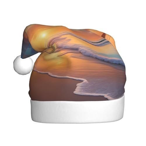 WHJSHOP Weihnachtsmütze für Erwachsene – hochwertiger Stoff für Feiertage, Partys und Kostümveranstaltungen, bewölkter Sonnenuntergang, Stranddrucke WHJSHOP Weihnachtsmütze für Erwachsene – hochwertiger Stoff für Feiertage, Partys und Kostümveranstaltungen, bewölkter Sonnenuntergang, Stranddrucke von WHJSHOP