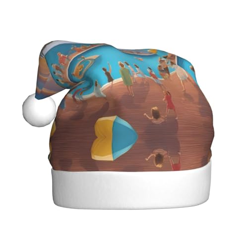 WHJSHOP Weihnachtsmütze für Erwachsene – hochwertiger Stoff für Feiertagspartys und Kostümveranstaltungen, Pool-Party, Kreuzfahrtschiff-Drucke WHJSHOP Weihnachtsmütze für Erwachsene – hochwertiger Stoff für Feiertagspartys und Kostümveranstaltungen, Pool-Party, Kreuzfahrtschiff-Drucke von WHJSHOP