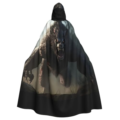 WHJSHOP Werwolf HD Picture Adult Hooded Cape Cloak for Halloween, Role-playing Costumes, and Theme Parties von WHJSHOP