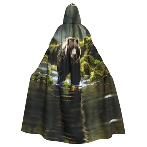 WHJWXC Brauner Bären-Poncho für Damen und Herren, Aldult Qualität, Cosplay, Halloween, Poncho, Umhang für Damen und Herren, Weihnachten von WHJWXC