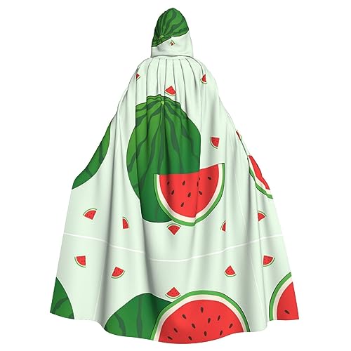 WHJWXC Cartoon-Wassermelonen-Druck, Aldult Qualität, Cosplay, Halloween, Poncho, Umhang für Damen und Herren, Weihnachten von WHJWXC