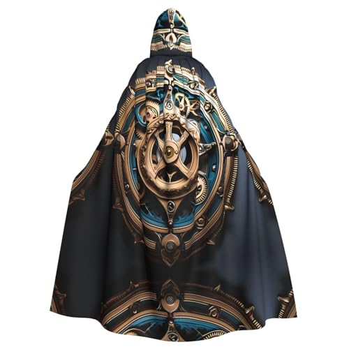 WHJWXC Coole Steampunk-Zahnrad-Drucke, Aldult Qualität, Cosplay, Halloween, Poncho, Umhang für Damen und Herren, Weihnachten von WHJWXC