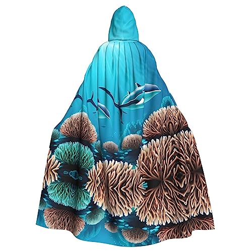 WHJWXC Deep Sea Whales Prints Aldult Qualität Cosplay Halloween Poncho Umhang für Damen und Herren Weihnachten von WHJWXC