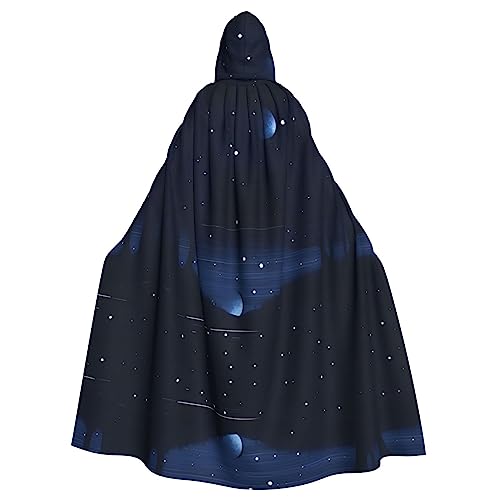 WHJWXC Dunkelblauer Poncho mit Nachtansicht und Aldult Qualität, Cosplay, Halloween, Umhang für Damen und Herren, Weihnachten von WHJWXC