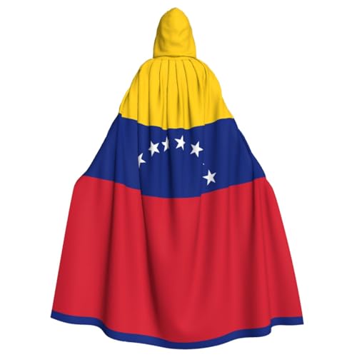 WHJWXC Flagge von Venezuela, bedruckt aldult Cosplay Halloween Poncho Umhang für Damen und Herren, Weihnachten – Kapuzen-Design von WHJWXC