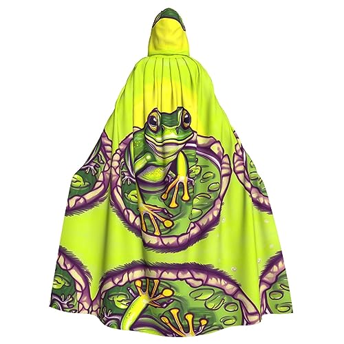 WHJWXC Frosch im Teich Prints Aldult Qualität Cosplay Halloween Poncho Umhang für Damen und Herren Weihnachten von WHJWXC