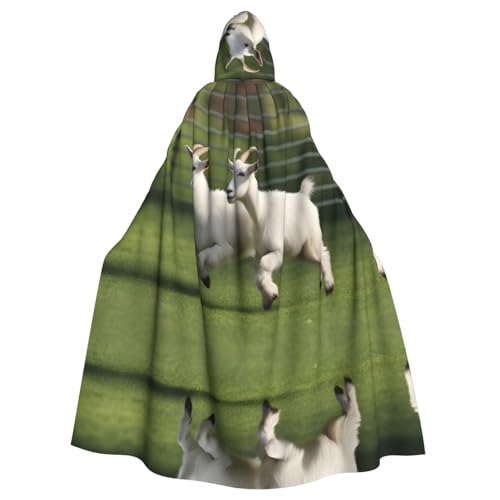 WHJWXC Goat Frolic Prints Aldult Qualität Cosplay Halloween Poncho Umhang für Damen und Herren Weihnachten von WHJWXC