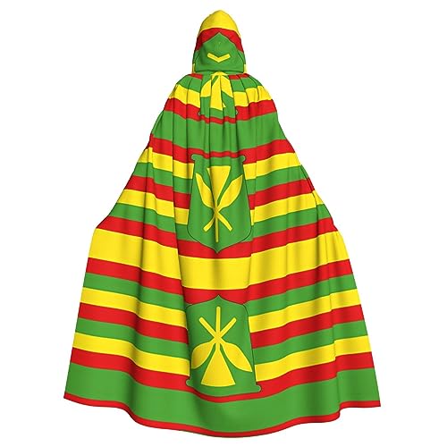 WHJWXC Hawaiianische Flagge, bedruckt, Aldult Qualität, Cosplay, Halloween, Poncho, Umhang für Damen und Herren, Weihnachten von WHJWXC