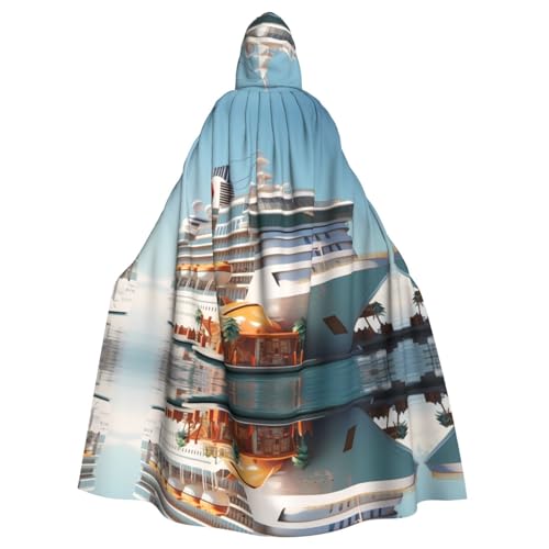 WHJWXC Kreuzfahrtschiff Drucke Aldult Qualität Cosplay Halloween Poncho Umhang für Damen und Herren Weihnachten von WHJWXC