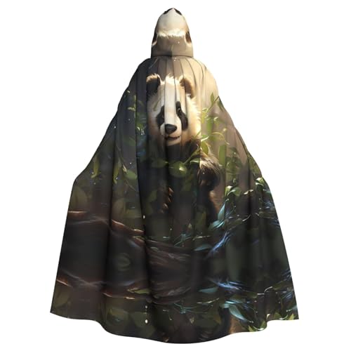 WHJWXC Niedlicher Panda-Pflanzendruck, Aldult Qualität, Cosplay, Halloween, Poncho, Umhang für Damen und Herren, Weihnachten von WHJWXC