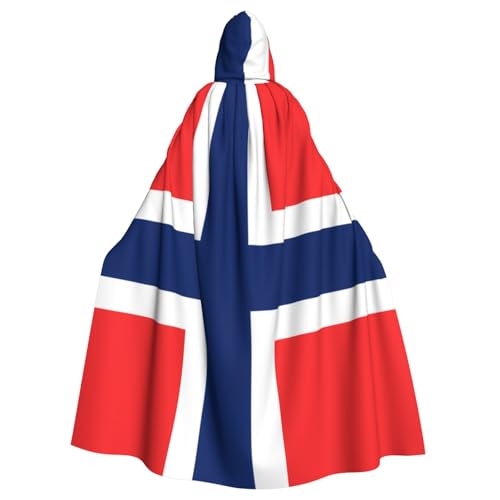 WHJWXC Norwegischer Flaggen-Druck, Aldult Qualität, Cosplay, Halloween, Poncho, Umhang für Damen und Herren, Weihnachten von WHJWXC