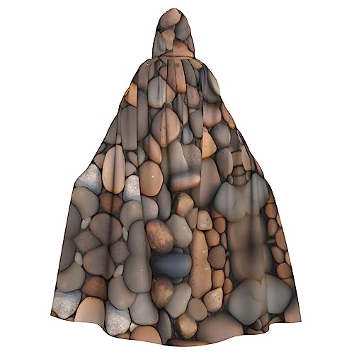 WHJWXC Pebbles in the beach Prints Aldult Qualität Cosplay Halloween Poncho Umhang für Damen und Herren Weihnachten von WHJWXC