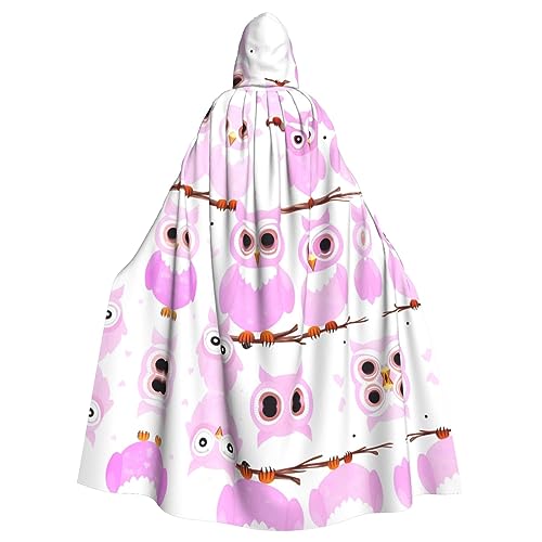 WHJWXC Poncho mit niedlichem Eulendruck, Aldult Qualität, Cosplay, Halloween, Umhang für Damen und Herren, Weihnachten von WHJWXC