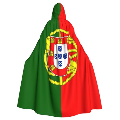 WHJWXC Portugiesische Flagge, bedruckt, Aldult Qualität, Cosplay, Halloween, Poncho, Umhang für Damen und Herren, Weihnachten von WHJWXC