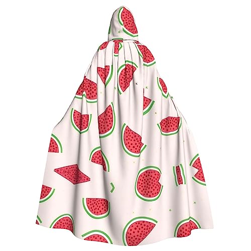 WHJWXC Rosa Wassermelonen-Drucke, Aldult Qualität, Cosplay, Halloween, Poncho, Umhang für Damen und Herren, Weihnachten von WHJWXC