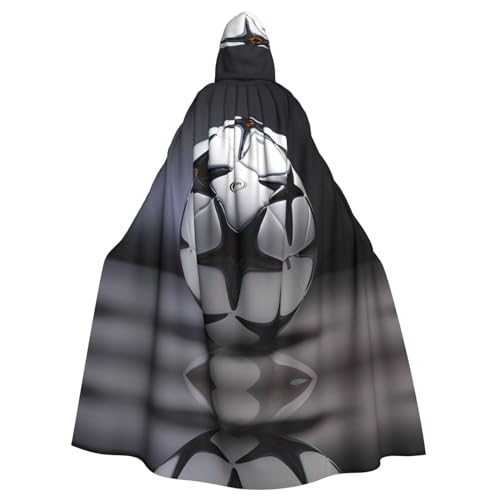 WHJWXC Schwarz und Weiß Fußball Prints Aldult Qualität Cosplay Halloween Poncho Umhang für Damen und Herren Weihnachten von WHJWXC