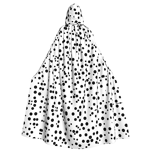 WHJWXC Schwarz und Weiß Polka Dot Prints Aldult Qualität Cosplay Halloween Poncho Umhang für Damen und Herren Weihnachten von WHJWXC