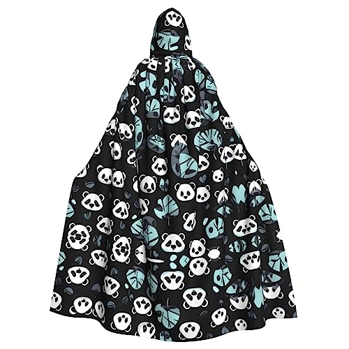 WHJWXC Schwarz-weißes Panda-Gesicht Drucke Aldult Qualität Cosplay Halloween Poncho Umhang für Damen und Herren Weihnachten von WHJWXC