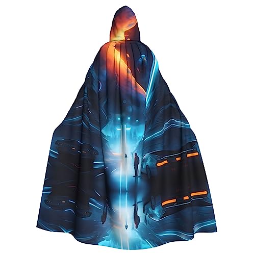 WHJWXC Science Fiction Future Prints Aldult Qualität Cosplay Halloween Poncho Umhang für Damen und Herren Weihnachten von WHJWXC