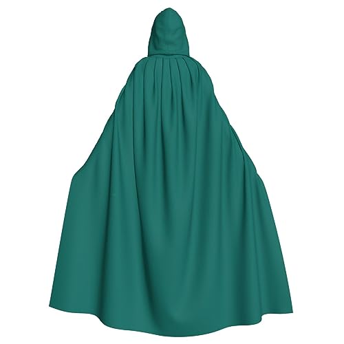 WHJWXC Solide dunkelgrüne Drucke, Aldult Qualität, Cosplay, Halloween, Poncho, Umhang für Damen und Herren, Weihnachten von WHJWXC